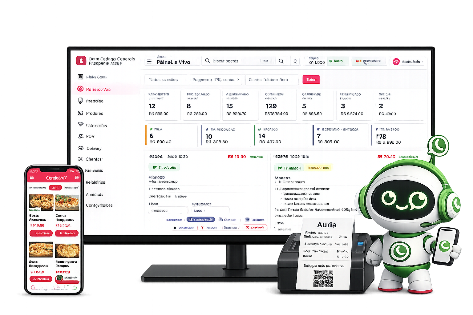 Sistema Auria — cardápio digital e painel