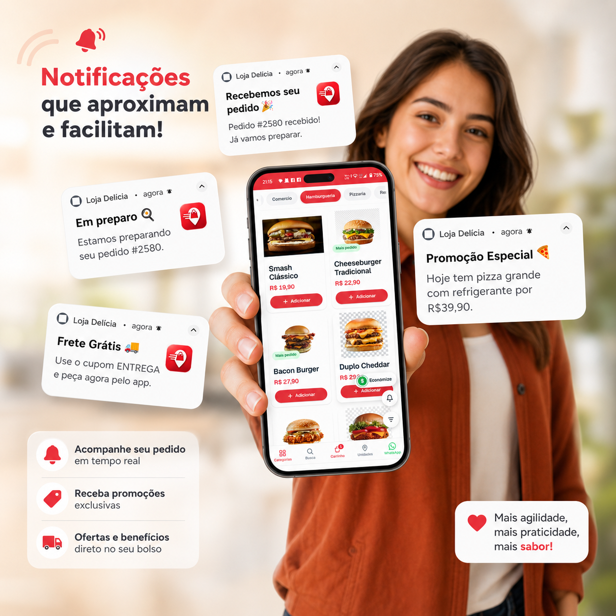 Cardápio com Notificação