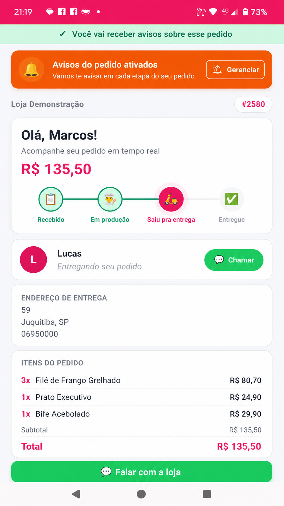 Rastreamento de Pedido